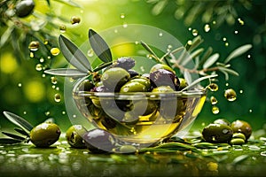 Floating Olive Artistry: A Glimpse of Elegance in Midair