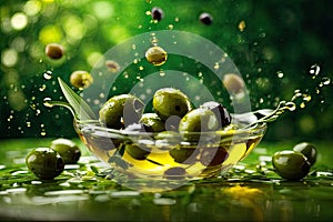 Floating Olive Artistry: A Glimpse of Elegance in Midair