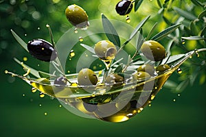 Floating Olive Artistry: A Glimpse of Elegance in Midair