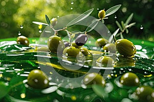 Floating Olive Artistry: A Glimpse of Elegance in Midair