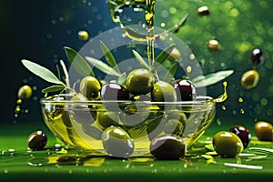Floating Olive Artistry: A Glimpse of Elegance in Midair
