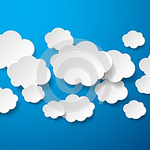 Floating Paper Clouds Background