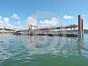 Floating pier at Ohara port in Iriomote island, Okinawa, Japan