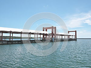 Floating pier at Ohara port in Iriomote island, Okinawa, Japan