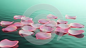 Floating Pink Petals on Water