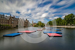 Floating pontoons in Het Binnenhof the Hauge.