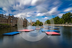 Floating pontoons in Het Binnenhof the Hauge.
