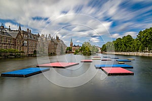 Floating pontoons in Het Binnenhof the Hauge.