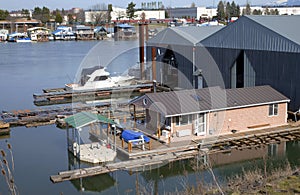 Floating repair dry dock for power boats.