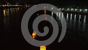 Floating sky lanterns in Chiang Mai ,Thailand