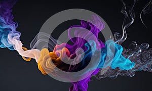 Floating smoke isolated on a dark background