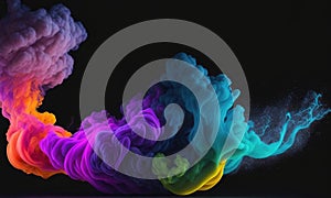 Floating smoke isolated on a dark background