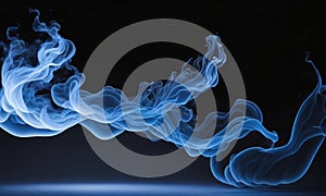 Floating smoke isolated on a dark background