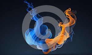 Floating smoke isolated on a dark background