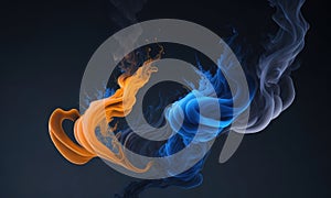 Floating smoke isolated on a dark background