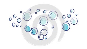 Floating Soap Bubbles Blue Transparent Texture, vector design Generative AI