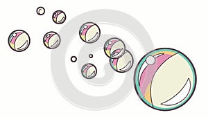 Floating Soap Bubbles with Iridescent Reflections, vector design Generative AI