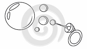 Floating Soap Bubbles Vector Illustration, Playful and Light, vector design Generative AI