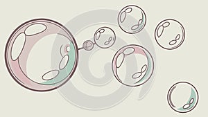 Floating Soap Bubbles Whimsical Translucent Spheres Vector, vector design Generative AI