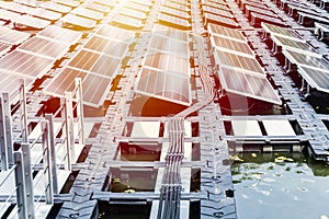 Floating solar farm or FPV array