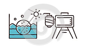 Floating Solar Panel, Renewable Water Energy, Clean Tech, vector design Generative AI