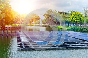 Floating solar panels or solar cell clean energy technology