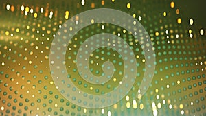 Floating structure of green spheres 3D render