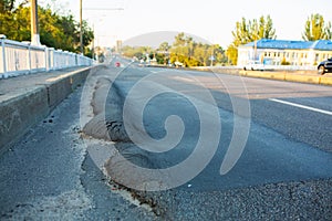 Floating substandard asphalt. Poor quality road