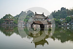 Floating temple in Thay Pagoda or Chua Thay, one of the oldest Buddhist pagodas in Vietnam, in Quoc Oai district, Hanoi