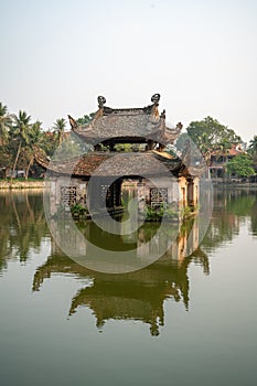 Floating temple in Thay Pagoda or Chua Thay, one of the oldest Buddhist pagodas in Vietnam, in Quoc Oai district, Hanoi