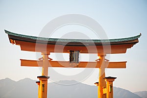 Floating torii gate of Itsukushima Shrine at Miyajima island