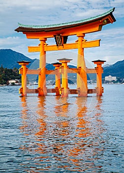 The floating Torii Gate, Miyajima island, Hiroshima, Japan