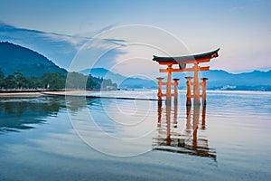 The Floating Torii gate in Miyajima, Japan