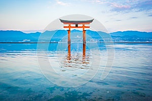 The Floating Torii gate in Miyajima, Japan