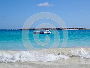 Floating Trampoline at Orient Bay Beach on the Island of St. Martin