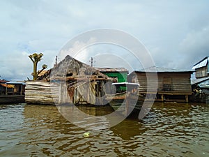 Floating village of Belen in Peru photo