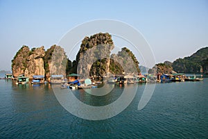 Floating village in Halong Bay