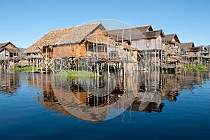 Floating village at Inle Lake, Myanmar photo