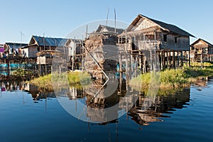 Floating village at Inle Lake, Myanmar