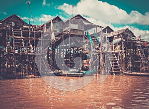 Floating village Kompong Phluk, Cambodia photo