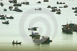 Floating village in mekong delta