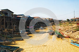 Floating Village on the river in Cambodia, Pean Bang, Tonle Sap Lake