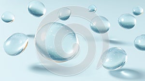 Floating Water Drops Closeup