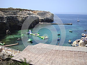 A floating water park on the sea photo