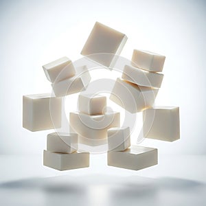 Floating White Cubes