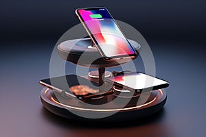 Floating wireless charging station for multiple