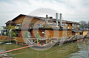 Floating wooden house