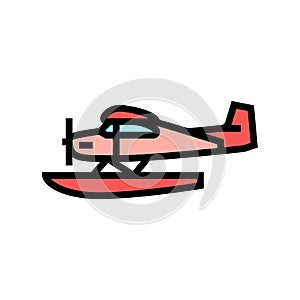 floatplane airplane aircraft color icon vector illustration