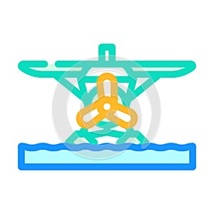 floatplane airplane aircraft color icon vector illustration