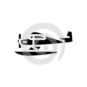 floatplane airplane aircraft glyph icon vector illustration